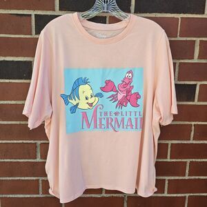 The Little Mermaid Disney Womens XL Cotton T Shirt Sebastian Flounder EUC